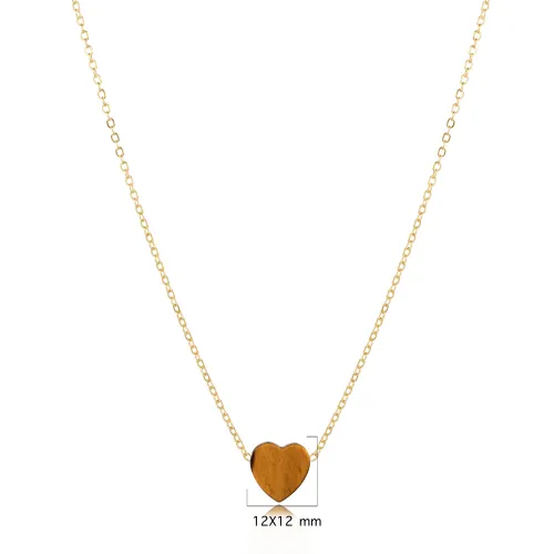 Tiger Eye Heart 925 Sterling Silver Necklace