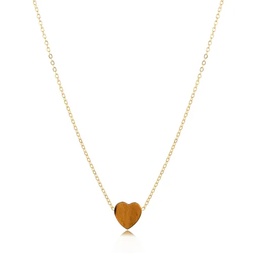 Tiger Eye Heart 925 Sterling Silver Necklace