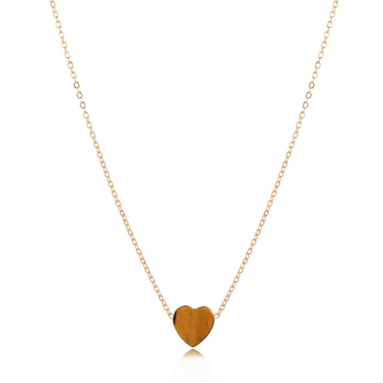 Tiger Eye Heart 925 Sterling Silver Necklace Tiger Eye Heart 925 Sterling Silver Necklace