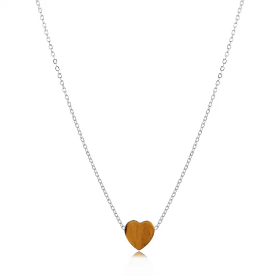 Tiger Eye Heart 925 Sterling Silver Necklace Tiger Eye Heart 925 Sterling Silver Necklace