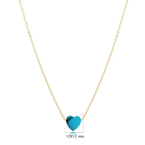 Turquoise Heart 925 Sterling Silver Necklace