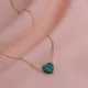Malachite Heart Design 925 Charm Necklace Malachite Heart Design 925 Charm Necklace