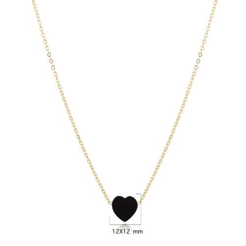 Turkish Onyx Heart 925 Sterling Silver Necklace