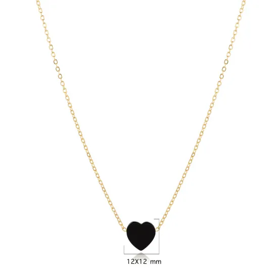 Turkish Onyx Heart 925 Sterling Silver Necklace