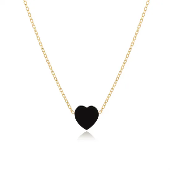 Turkish Onyx Heart 925 Sterling Silver Necklace