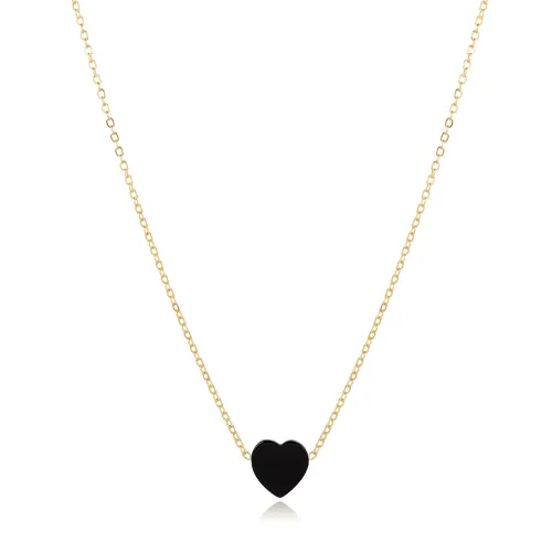 Turkish Onyx Heart 925 Sterling Silver Necklace