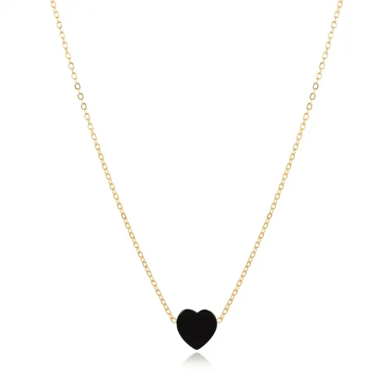 Turkish Onyx Heart 925 Sterling Silver Necklace