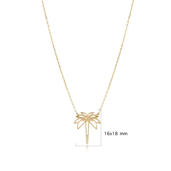 Plain Palm Tree 925 Sterling Silver Necklace