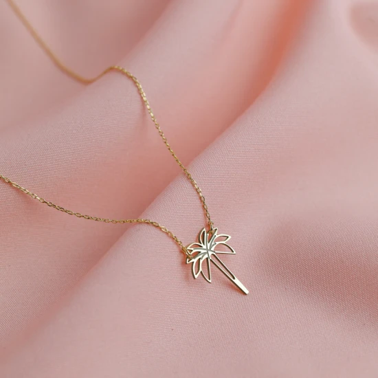 Plain Palm Tree 925 Sterling Silver Necklace