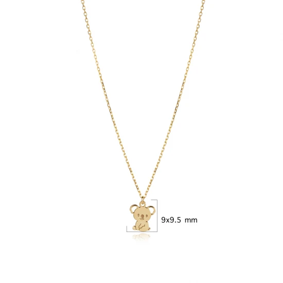 Laser Cut Plain Koala 925 Sterling Silver Necklace - Sade 925 Silver Jewelry