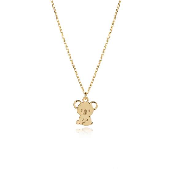 Laser Cut Plain Koala 925 Sterling Silver Necklace - Sade 925 Silver Jewelry