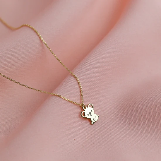 Laser Cut Plain Koala 925 Sterling Silver Necklace - Sade 925 Silver Jewelry