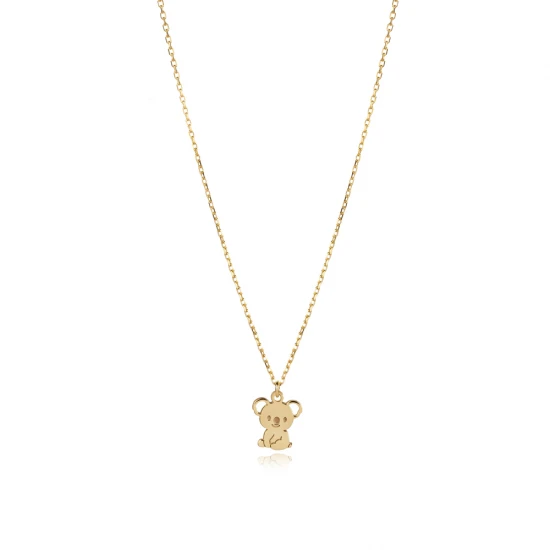 Laser Cut Plain Koala 925 Sterling Silver Necklace - Sade 925 Silver Jewelry