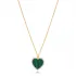 Malachite Heart Zircon Stone Charm Necklace Wholesale Turkish 925 Sterling Silver Jewelry