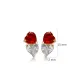 Garnet CZ Heart 925 Sterling Silver Earrings Garnet CZ Heart 925 Sterling Silver Earrings