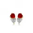 Garnet CZ Heart 925 Sterling Silver Earrings