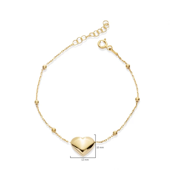 Plain Heart Ball Chain 925 Sterling Silver Bracelet Plain Heart Ball Chain 925 Sterling Silver Bracelet