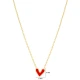 Heart Double Sided Red Enamel CZ 925 Silver Necklace Heart Double Sided Red Enamel CZ 925 Silver Necklace