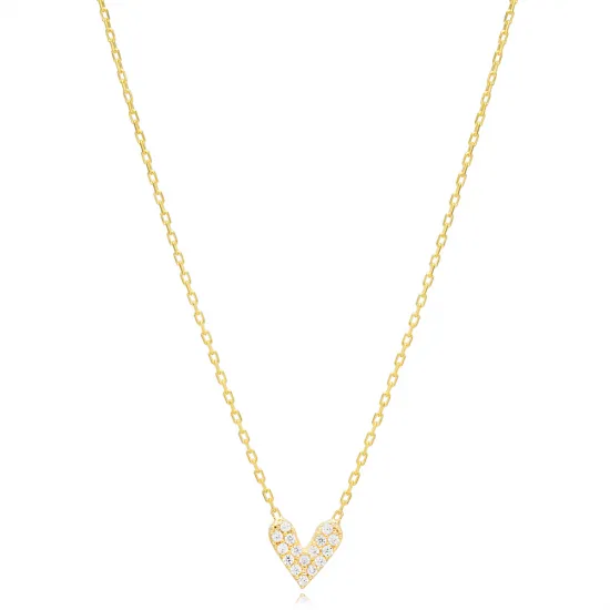 Heart Double Sided Red Enamel CZ 925 Silver Necklace Heart Double Sided Red Enamel CZ 925 Silver Necklace