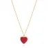 Red Stone Heart Zircon Stone Charm Necklace Turkish Handcrafted Wholesale 925 Sterling Silver Jewelry