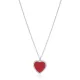 Red Stone Heart Zircon Stone Charm Necklace Turkish Handcrafted Wholesale 925 Sterling Silver Jewelry Red Stone Heart Zircon Stone Charm Necklace Turkish Handcrafted Wholesale 925 Sterling Silver Jewelry