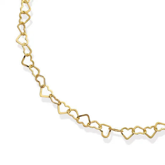 Heart Link Anklet in 925 Sterling Silver