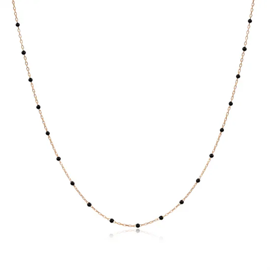Black Color Enamel Chain 925 Sterling Silver Necklace Black Color Enamel Chain 925 Sterling Silver Necklace