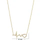 Heart And Heartbeat 925 Sterling Silver Necklace