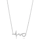 Heart And Heartbeat 925 Sterling Silver Necklace
