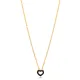 Newest Black Zircon Hollow Heart Charm Necklace Silver Jewelry