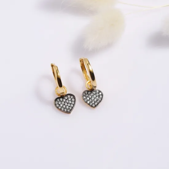 Turkish Heart Dangle 925 Silver Earrings