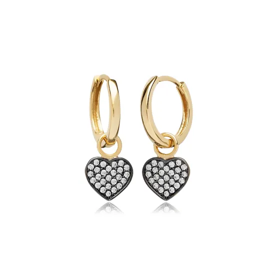 Turkish Heart Dangle 925 Silver Earrings