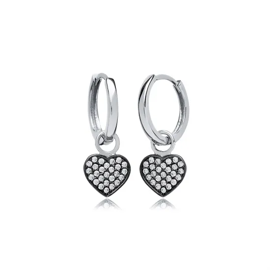 Turkish Heart Dangle 925 Silver Earrings