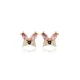 Tiny Butterfly Pink CZ 925 Sterling Silver Earrings Tiny Butterfly Pink CZ 925 Sterling Silver Earrings