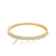 6X5 Cm Oval Single Row Baguette CZ Woman Silver Bangle