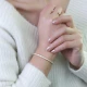 6X5 Cm Oval Single Row Baguette CZ Woman Silver Bangle