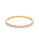 6X5 Cm Oval Single Row Baguette CZ Woman Silver Bangle