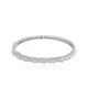 6X5 Cm Oval Single Row Baguette CZ Woman Silver Bangle