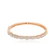 6X5 Cm Oval Single Row Baguette CZ Woman Silver Bangle