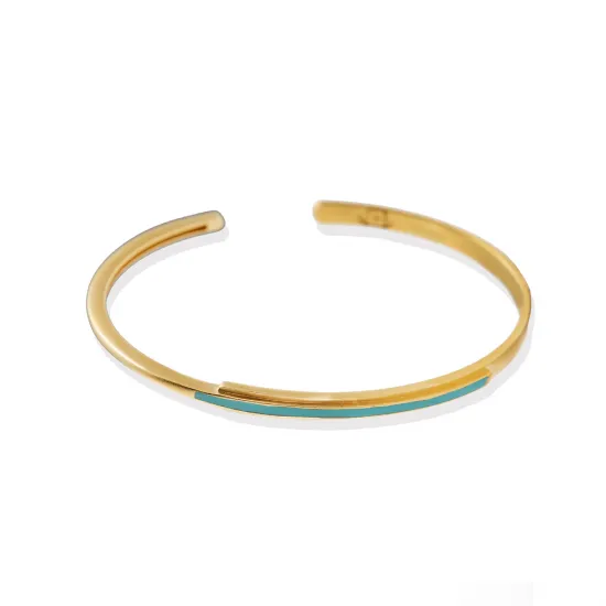 Blue Enamel Dainty Design Sterling Silver Bangle Jewelry Blue Enamel Dainty Design Sterling Silver Bangle Jewelry