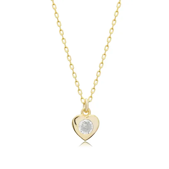 Tiny Heart CZ 925 Sterling Silver Necklace Tiny Heart CZ 925 Sterling Silver Necklace