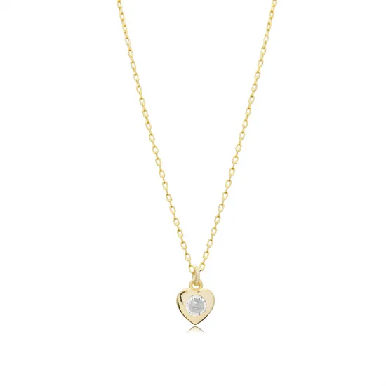 Tiny Heart CZ 925 Sterling Silver Necklace Tiny Heart CZ 925 Sterling Silver Necklace