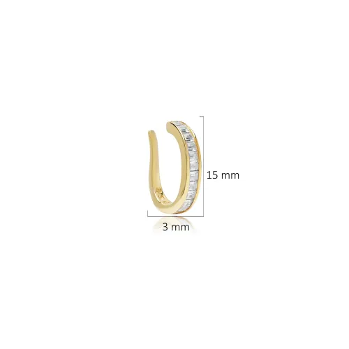 Clear CZ Cartilage 925 Sterling Silver Earrings
