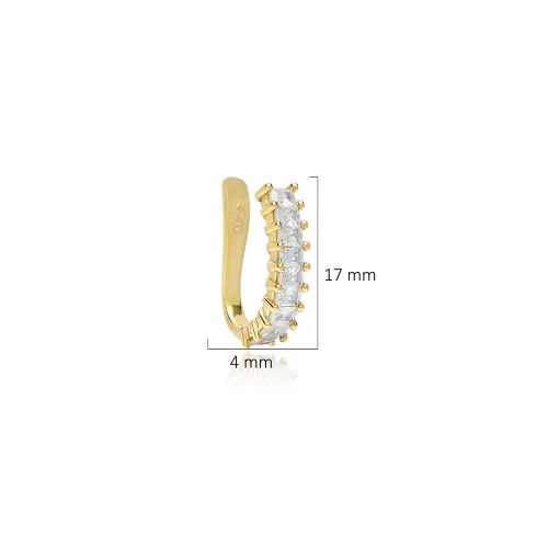 Baguette CZ Cartilage 925 Silver Earrings