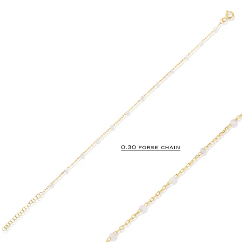 White Color Enamel Chain 925 Sterling Silver Bracelet