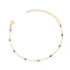 Black Enamel Chain 925 Sterling Silver Anklet