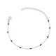Black Enamel Chain 925 Sterling Silver Anklet