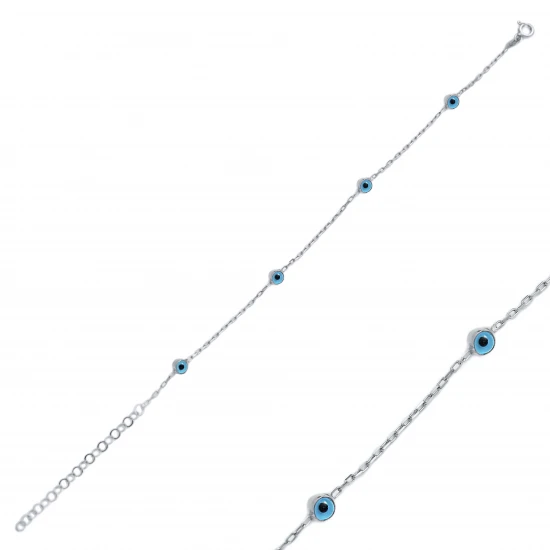 Basic Evil Eye 925 Sterling Silver Bracelet - Sade 925 Silver Jewelry