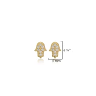 Hamsa Minimalist 925 Sterling Silver Earrings