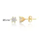 Round Six Claw CZ Sterling Silver Earrings